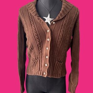 vintage brown cardigan sweater